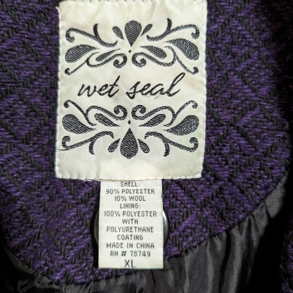 Purple Patterned Trench Coat - Picture 5 of 6